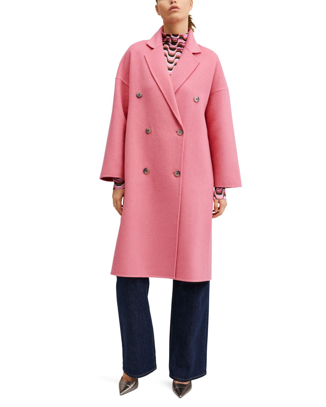 Mango Wool Blend Coat in Pink Lyst