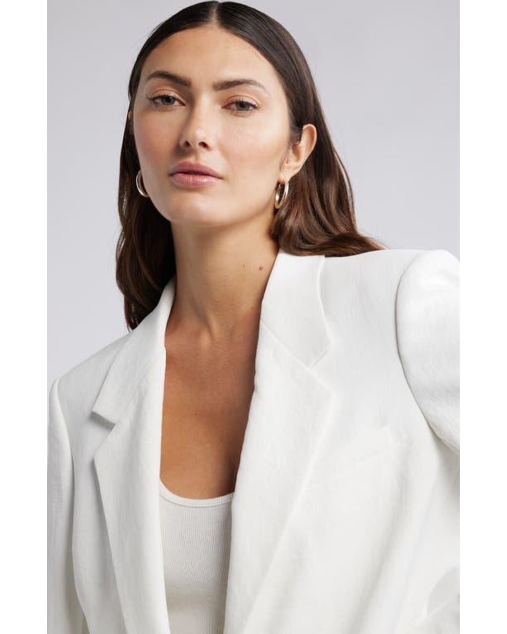 Open Edit White Curator Crepe Relaxed Blazer