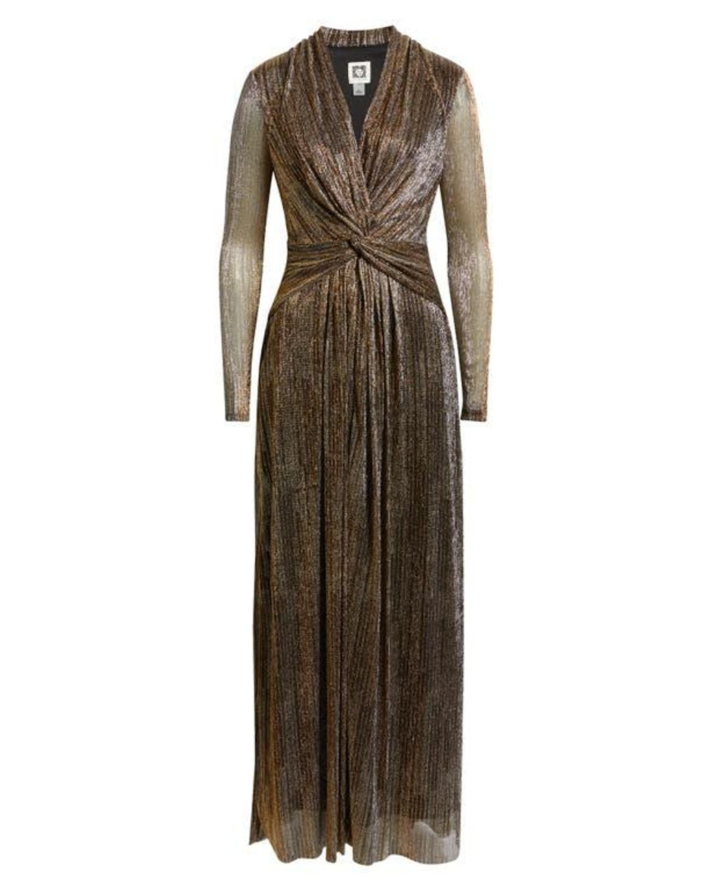 chinese dress ladies Marcella | Sommar Metallic Dress | Black Maxi Dress | Long Sleeve Formal Gown | Evening | Wedding Guest | Fitted Jersey main image 1