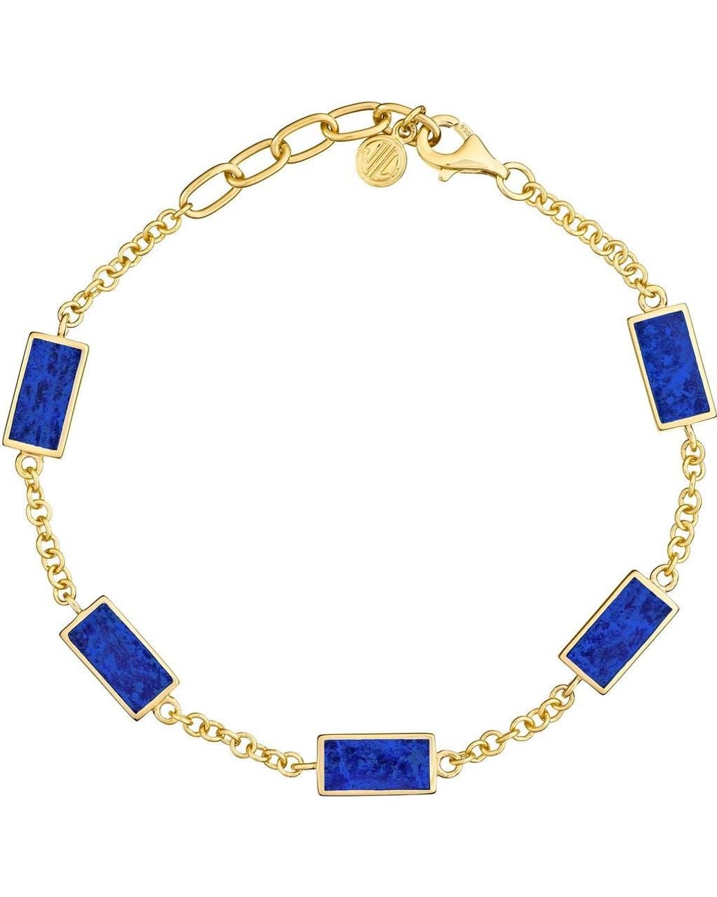 Jan Leslie Blue Five Station Dash Rectangle Bracelet
