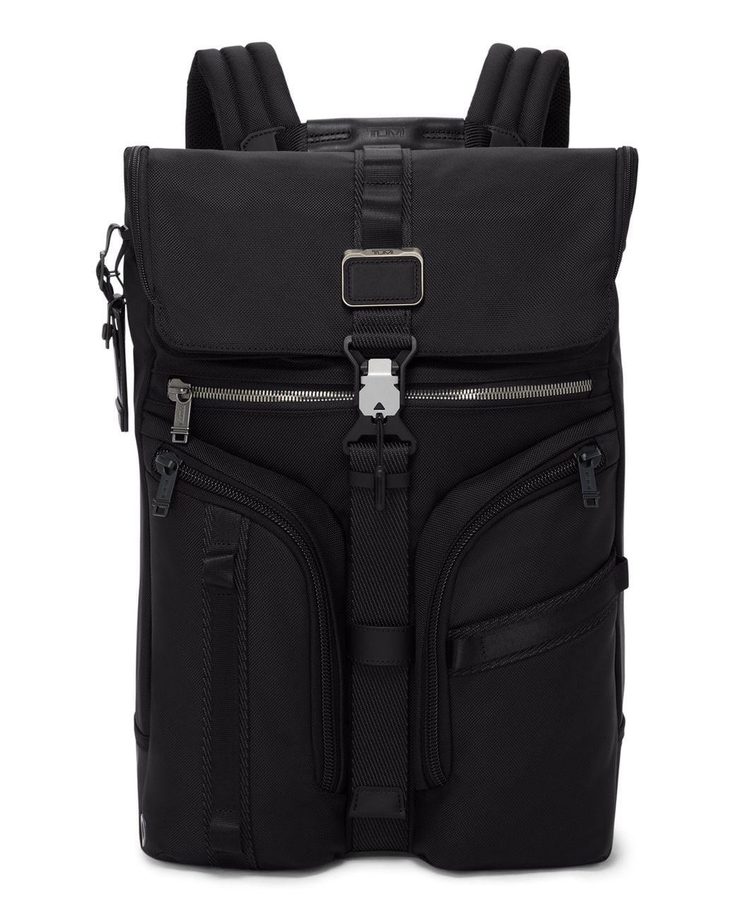 Tumi Black Surveillance Front Flap Backpack