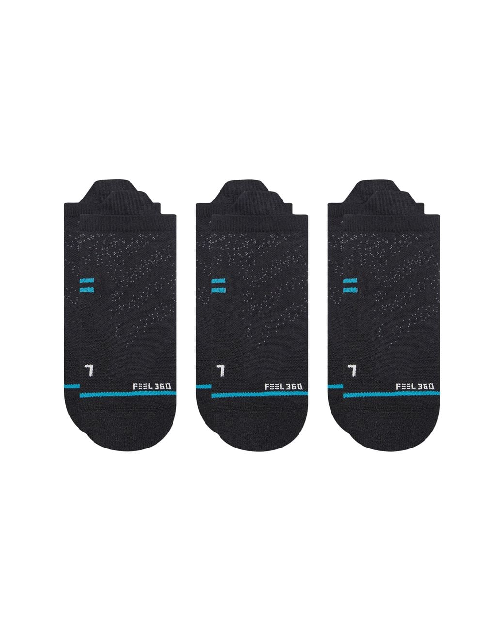 Stance Black 3-Pack Athletic Tab Back Socks for men