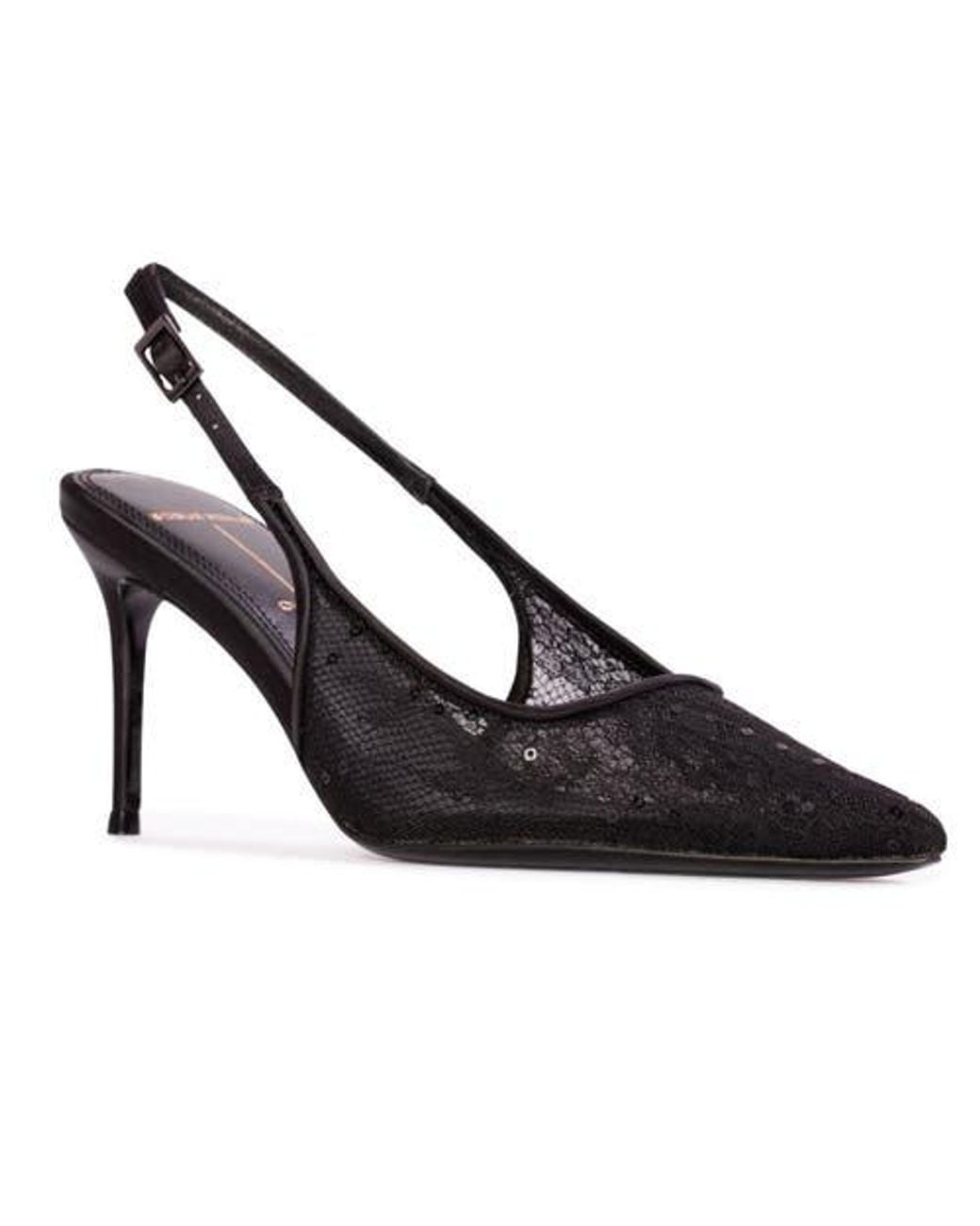 Black Suede Studio White Marina 80 Pump