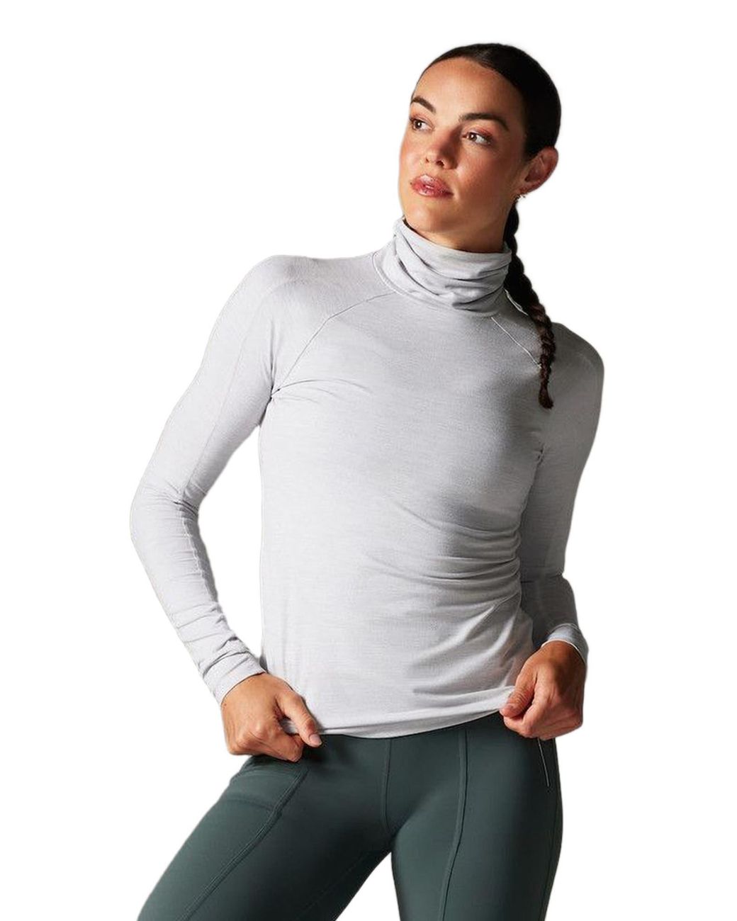 Tavi Gray Brushed Tec Knit Chill Turtle Neck