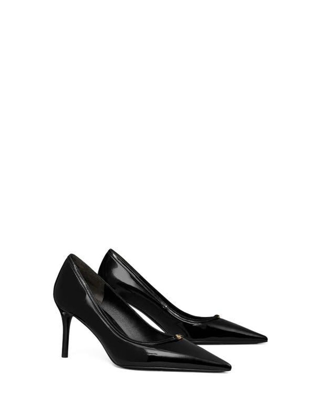 Tory Burch Black Double T Buckle Pointed Toe Pump