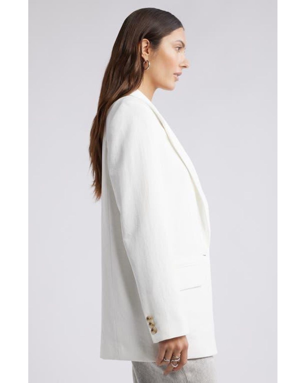Open Edit White Curator Crepe Relaxed Blazer