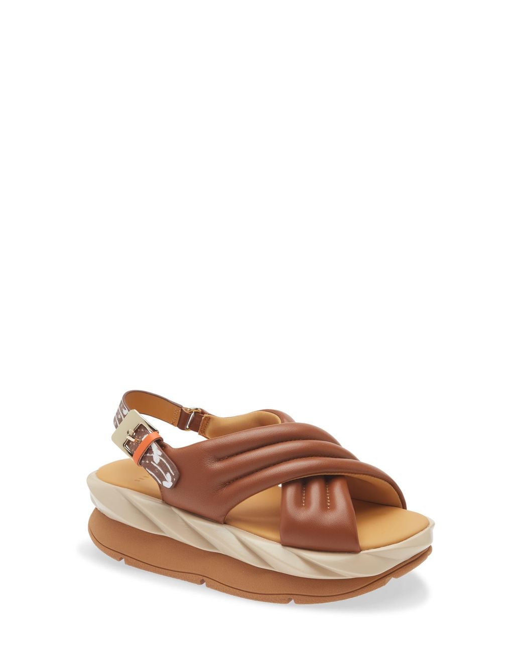 4Ccccees Brown Mellow Mana Platform Slingback Sandal