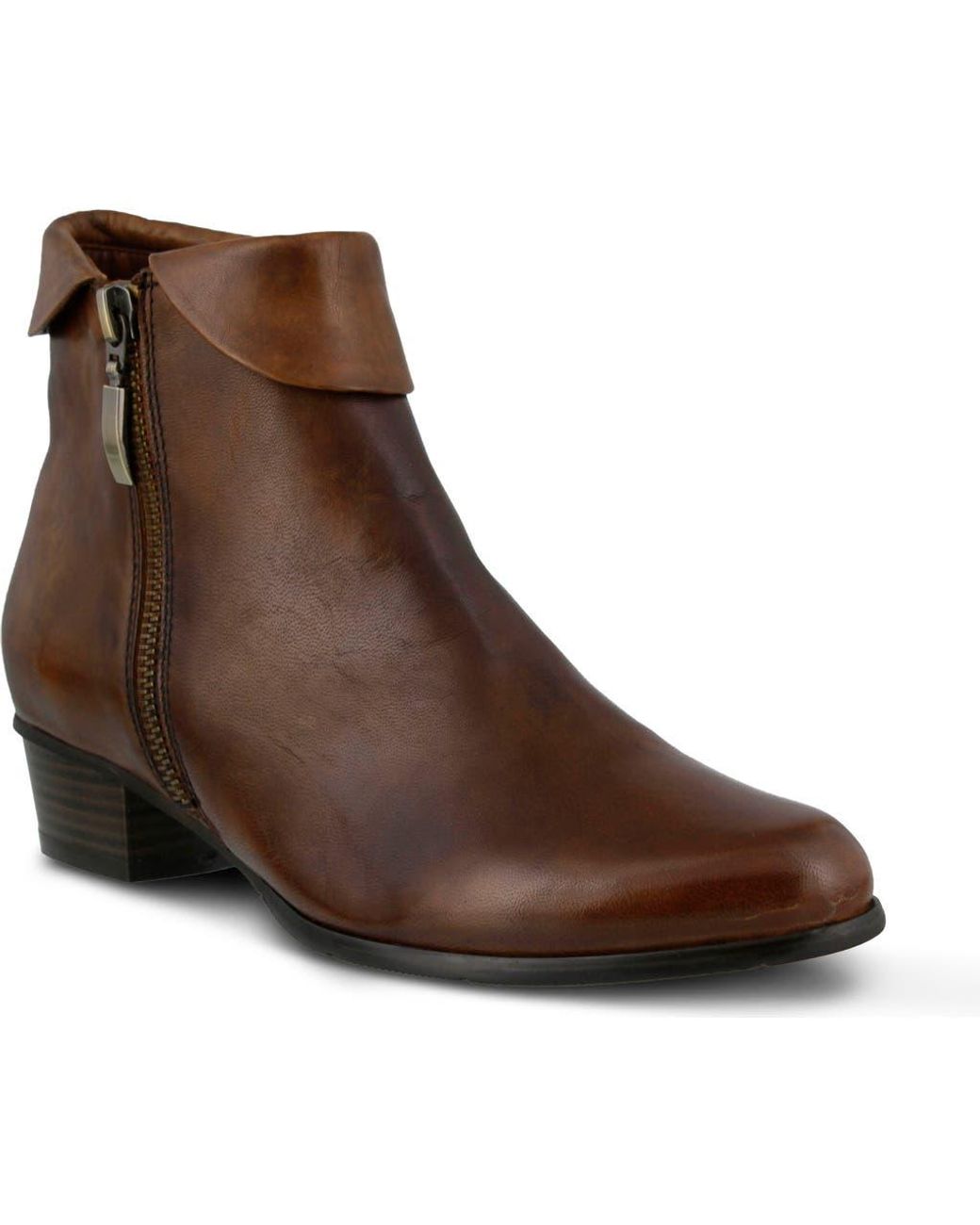 Spring Step Brown Stockholm Foldover Cuff Bootie
