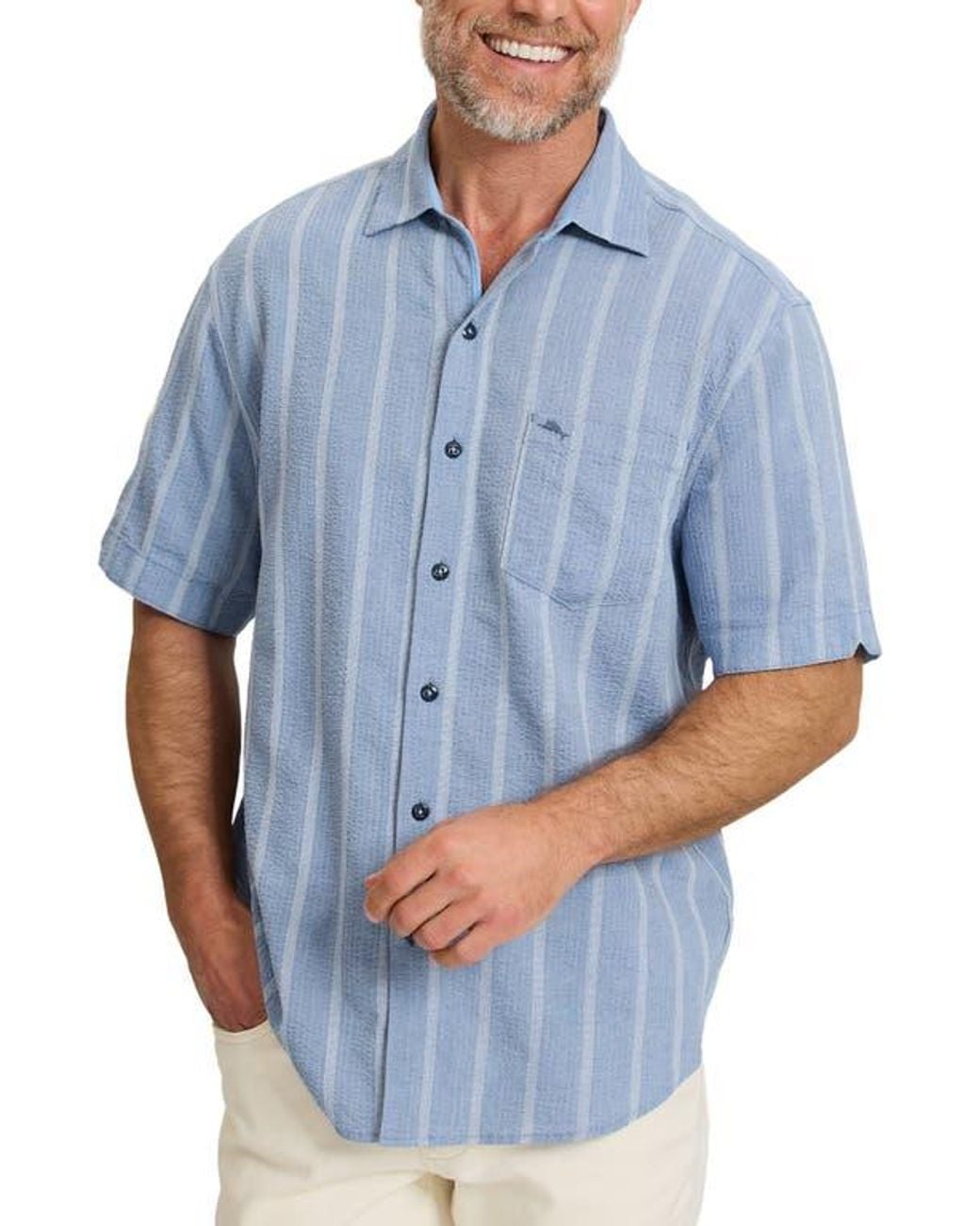 Tommy Bahama Nova Wave Short Sleeve Stretch Seersucker Button Up Shirt tommy-bahama-nova-wave-short-sleeve-stretch-seersucker-button-up-shirt