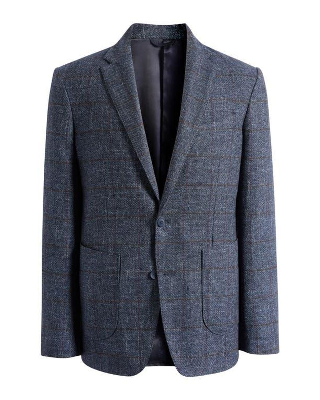 Rodd & Gunn Blue Selwyn Island Windowpane Check Wool & Cotton Blend Sport Coat for men