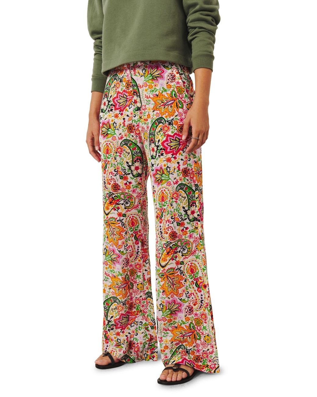 Ba&sh Ba & Sh Byron Floral Paisley High Waist Trousers in Green