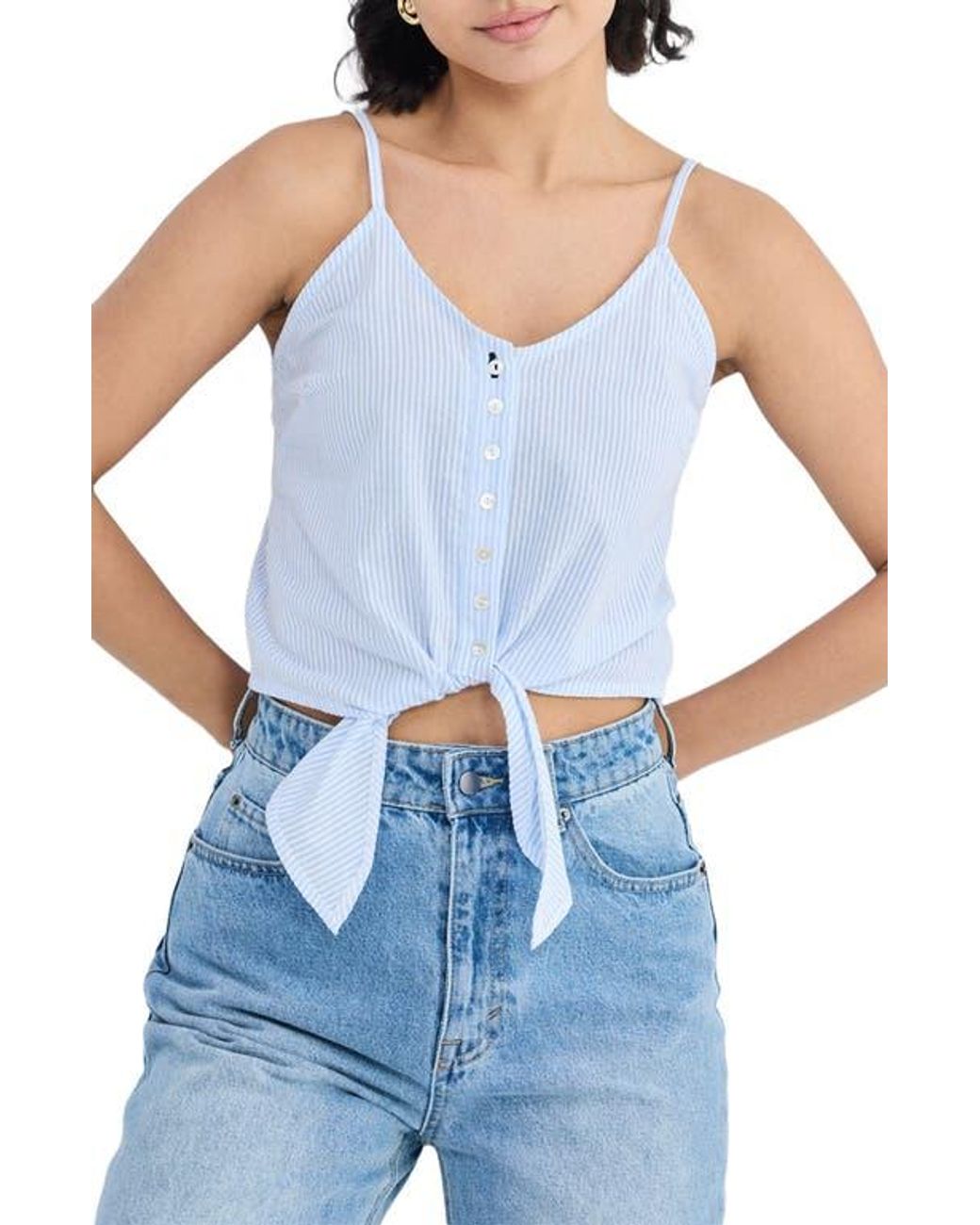 REISTOR Blue Pool Day Tan Lines Stripe Camisole