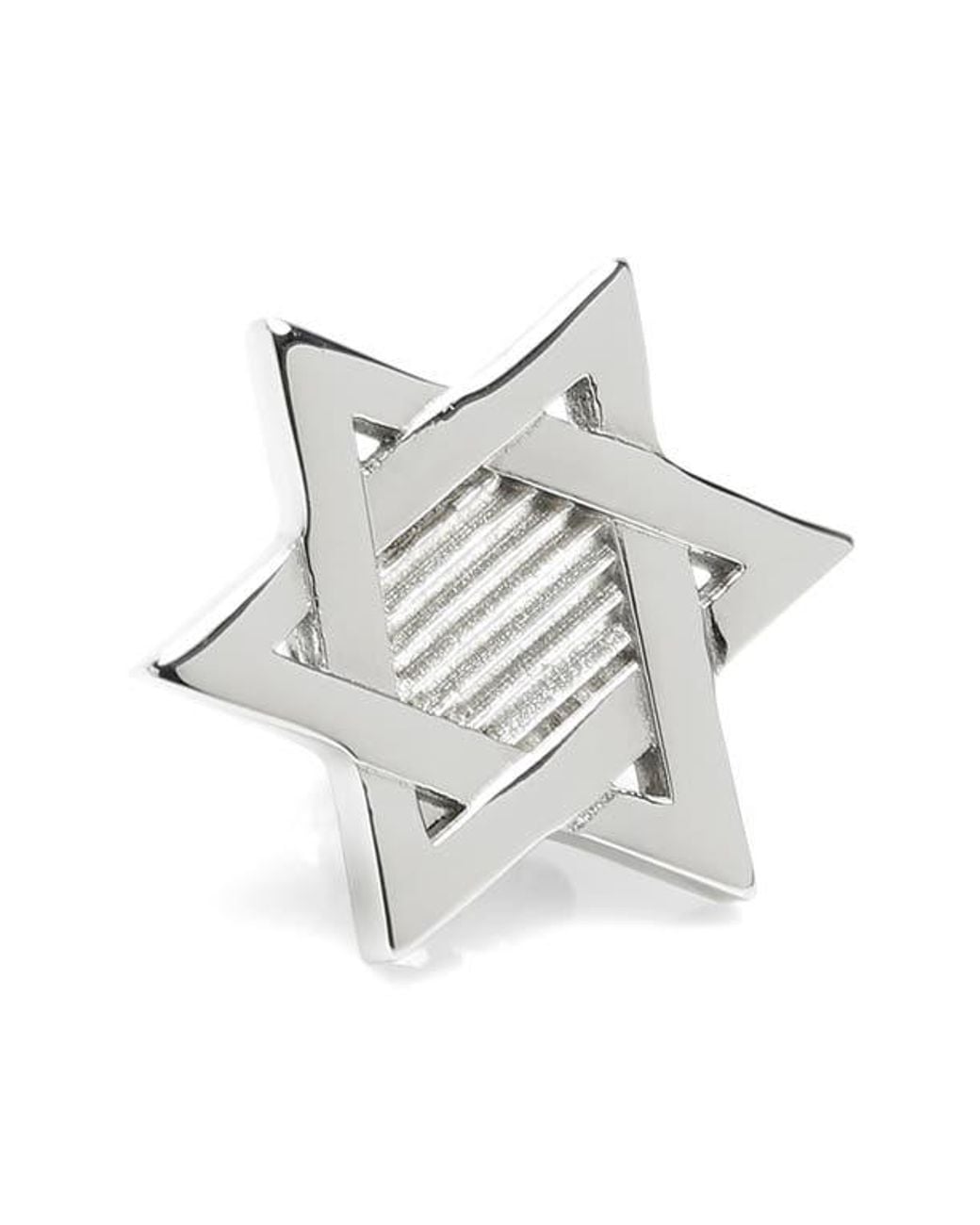 Cufflinks Inc. Metallic Star Of David Lapel Pin for men