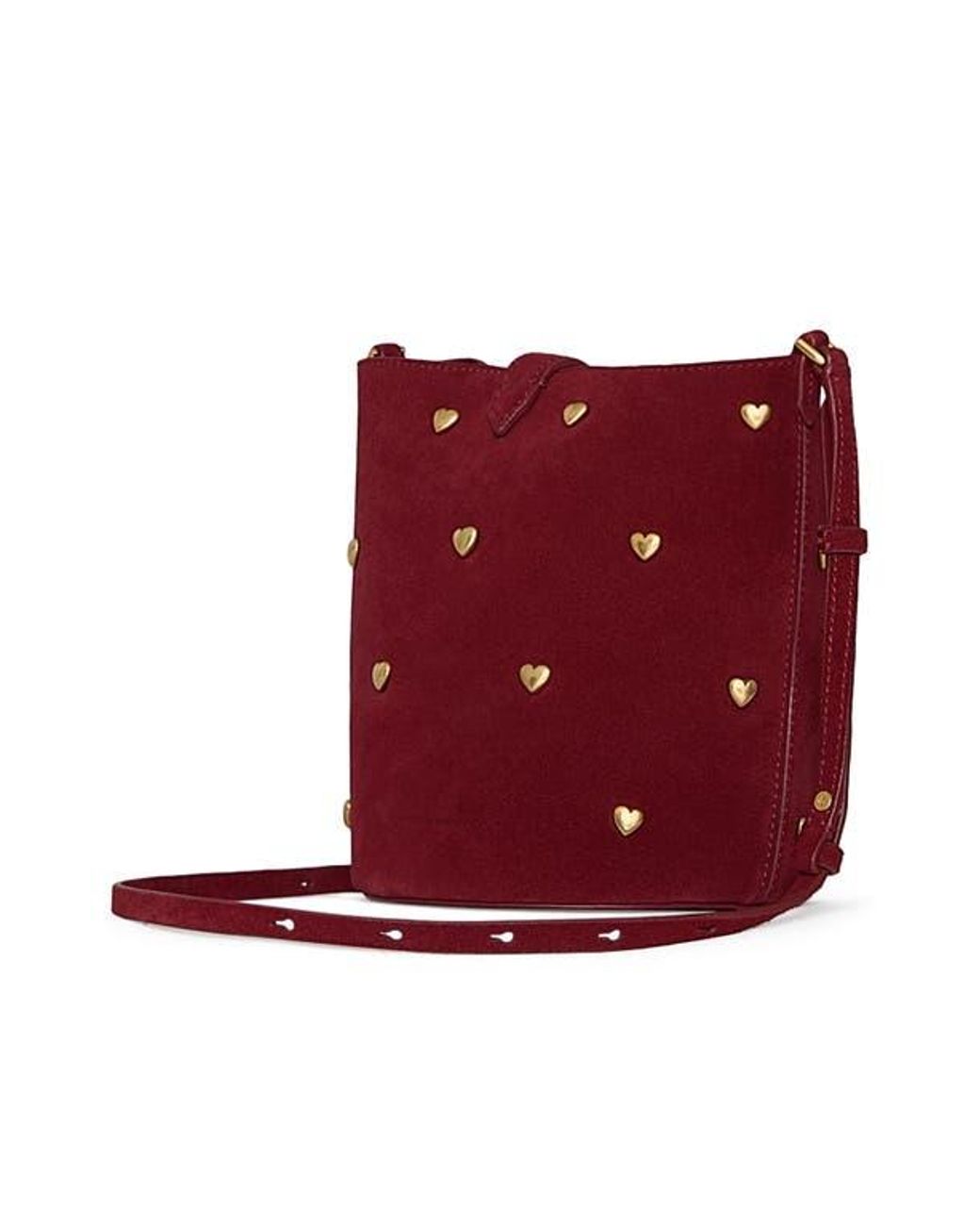 Rebecca Minkoff Small Heart Studded Leather Bucket Bag in  display picture 1