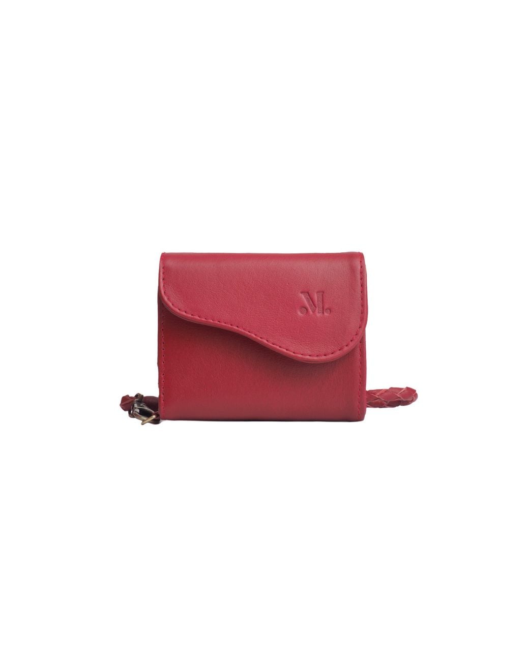 Mandrn Red Leather Trifold Wallet