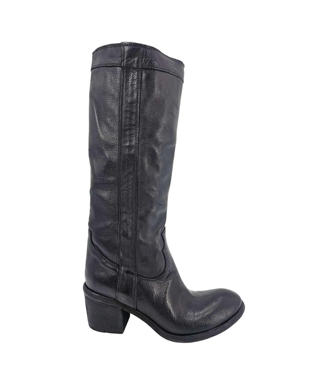 Madison Maison Gray Washed Leather Knee-High Pull-On Boot