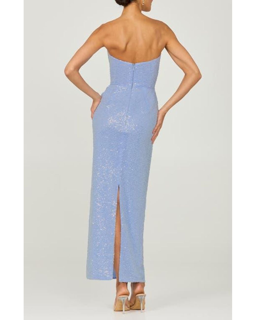silvia floral sequin strapless cocktail dress Helsi Silvia Strapless Stretch Sequin Midi Dress