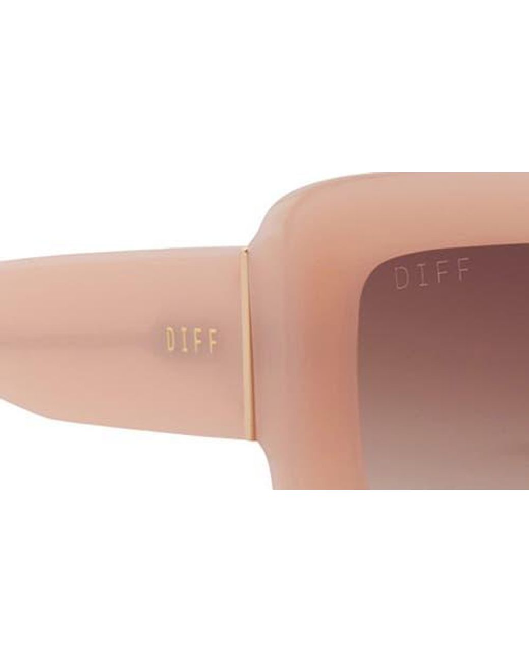 DIFF Pink Indy 51Mm Gradient Rectangular Sunglasses