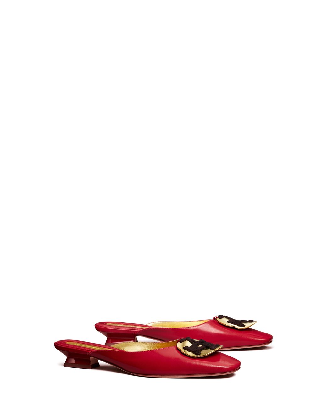 Tory Burch Patos Logo Kitten Heel Mule in Red | Lyst
