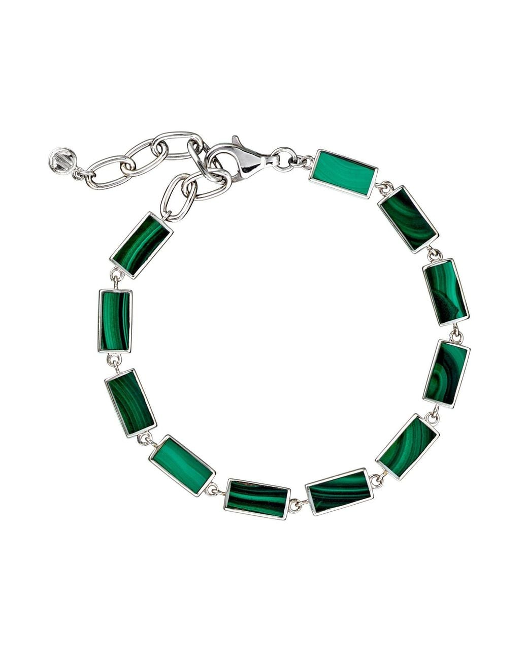 Jan Leslie Green Dash Rectangle Link Bracelet for men