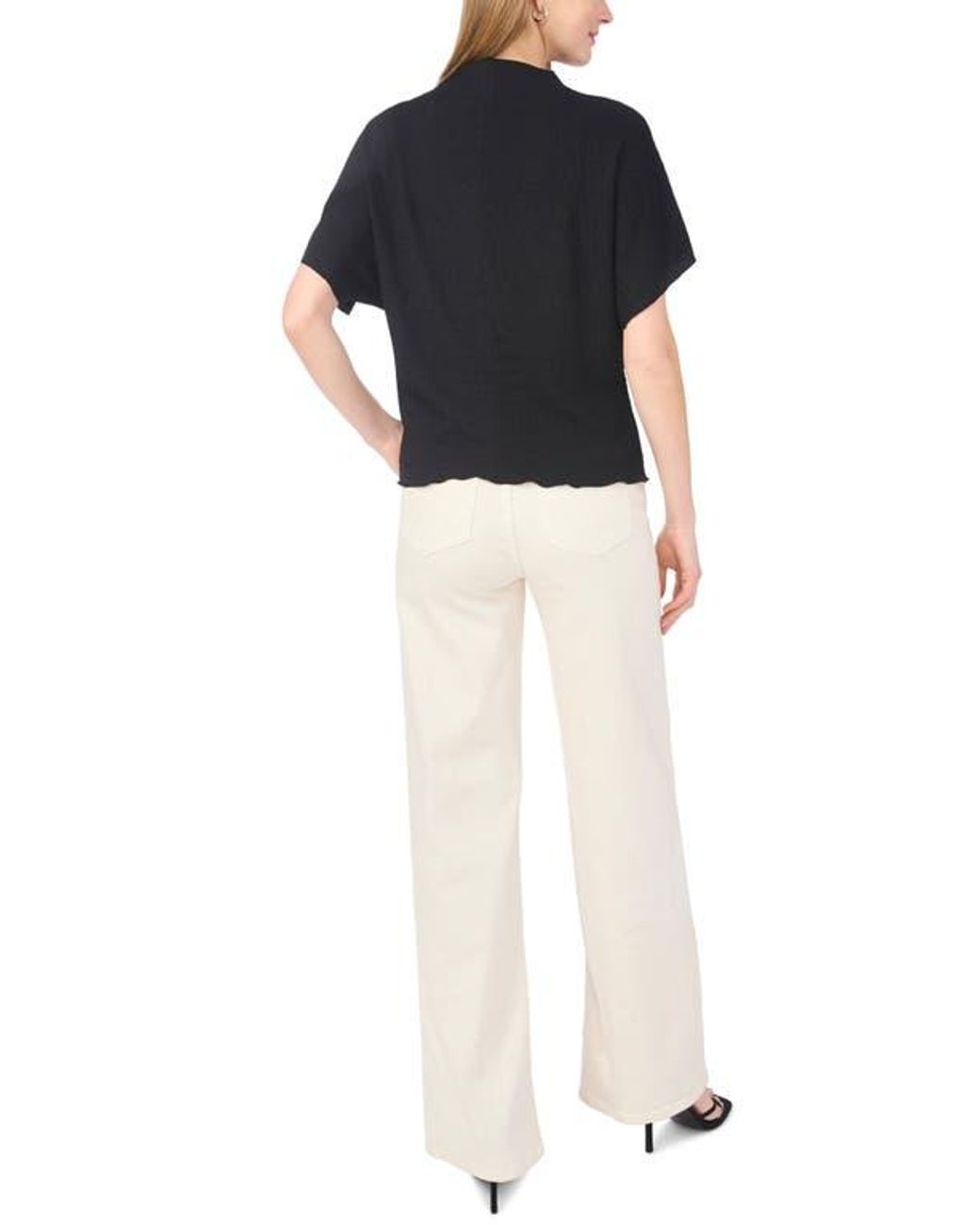 Vince Camuto Black Dolman Drape Top