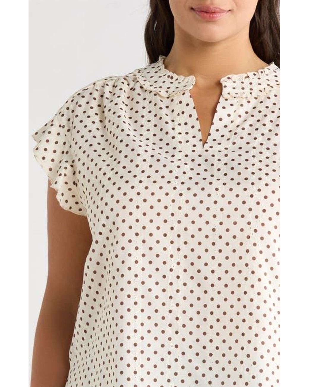 Wit & Wisdom Blue Flutter Sleeve Top