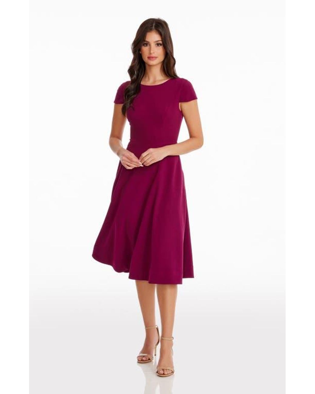Dress the Population Livia Fit & Flare Dress in Red | Lyst