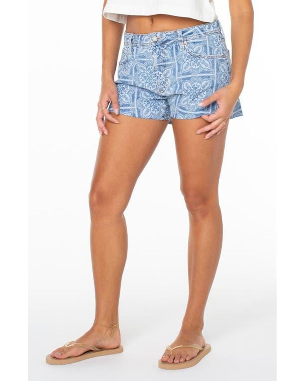 Roxy Blue Golden Waves Denim Shorts