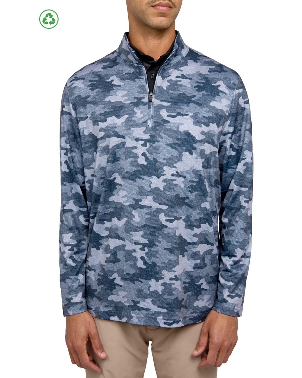 Con.struct Blue Camo Print Performance Quarter Zip for men