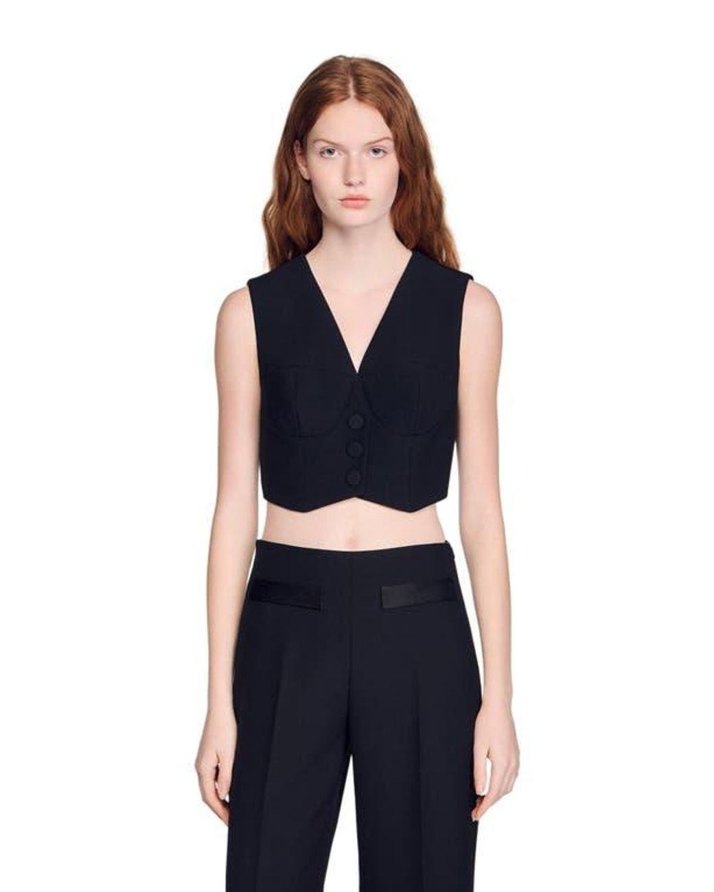 Sandro Blue Cropped Vest