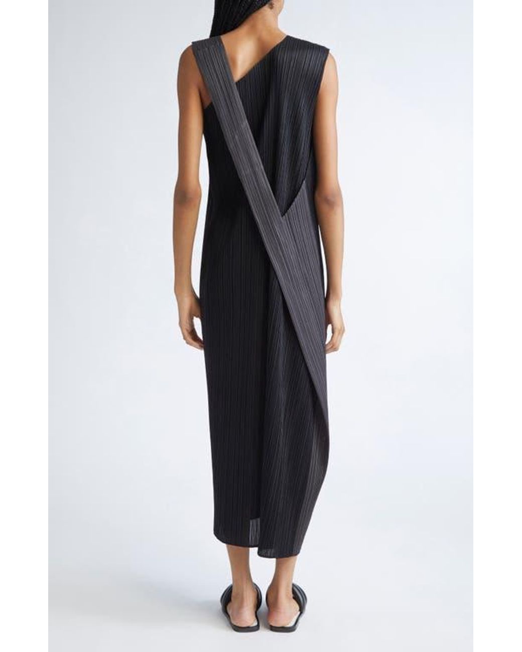 Pleats Please Issey Miyake Pointe Pleated Asymmetric Sleeveless