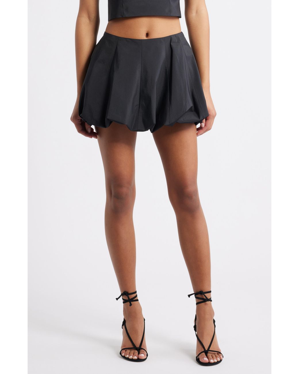 LoveShackFancy Black Georgeanne Bubble Miniskirt