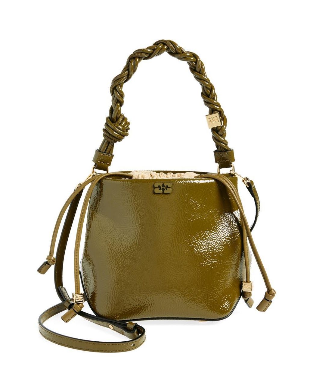【GANNI】Ganni Bou Bucket Mini Crinkle Oleatex Ganni Bou Bucket Mini Crinkle Oleatex in Black | Lyst