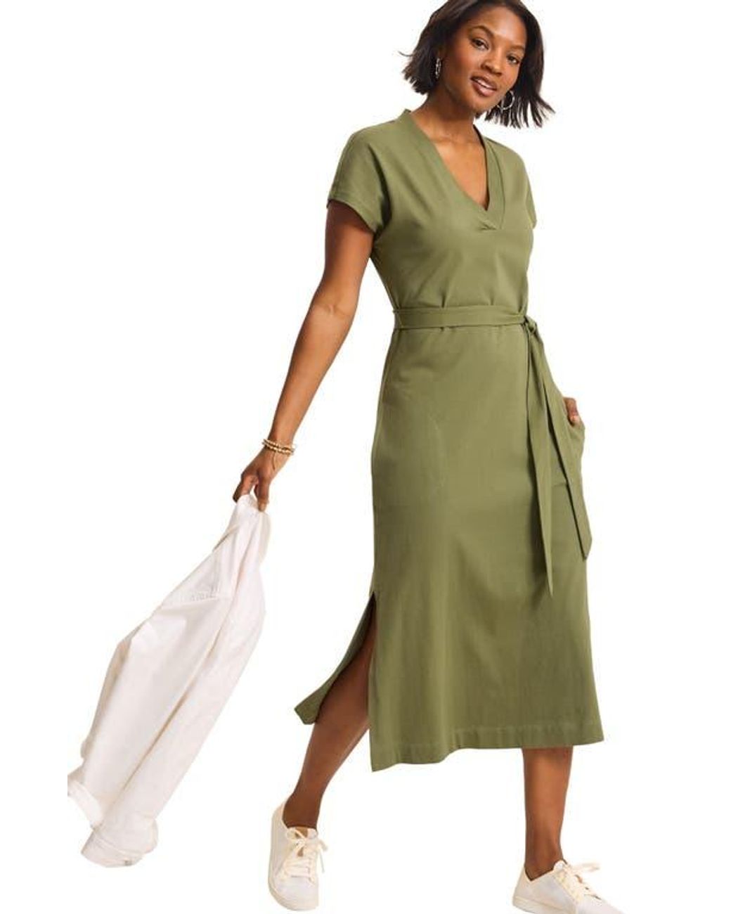 Tommy Bahama Islandscape Cotton Jersey Midi Dress in Green | Lyst