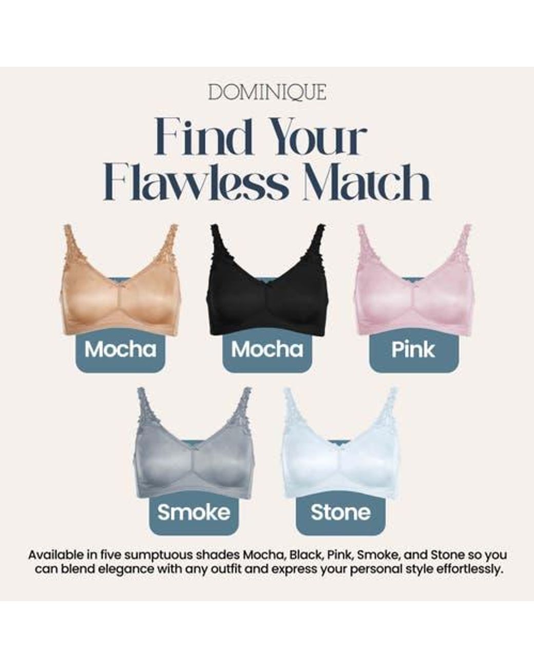 Dominique Intimates Jillian Wire-Free Seamless Minimizer Bra in Black ...