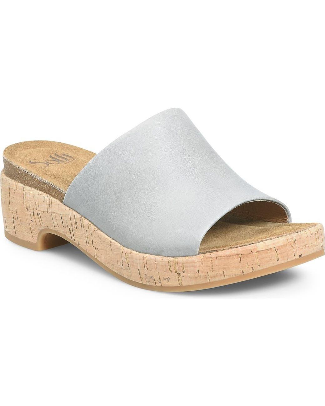 Söfft White Cass Platform Slide Sandal