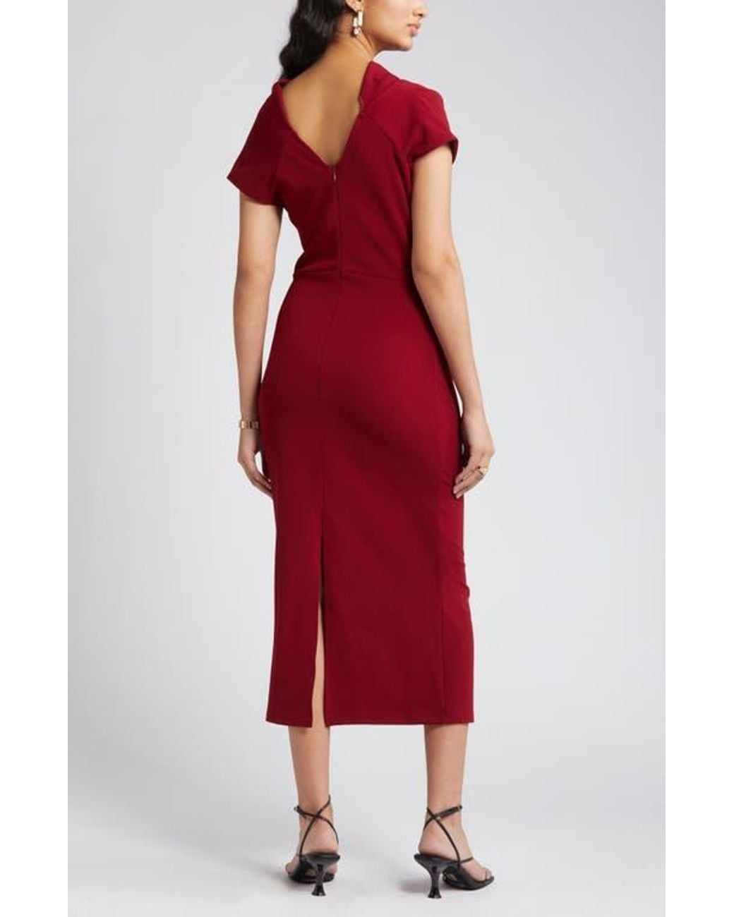 NIKKI LUND Marilyn Ruched Knit Dress in Red | Lyst NIKKI LUND Marilyn Ruched Knit Dress in Red | Lyst