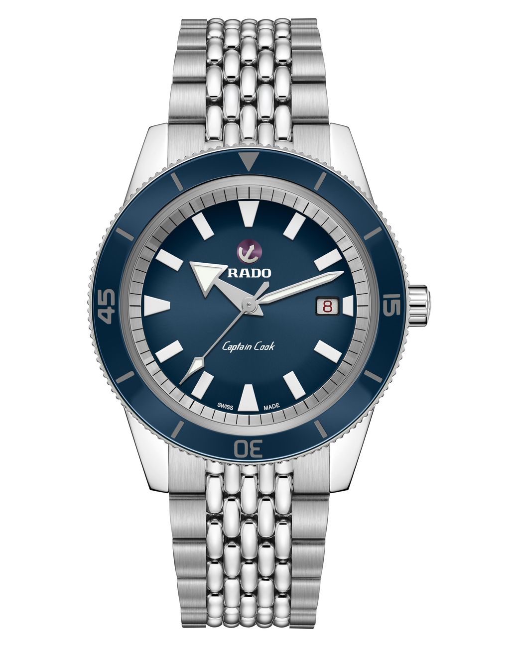 Rado Gray Captain Cook Automatic Bracelet Watch, 42Mm for men
