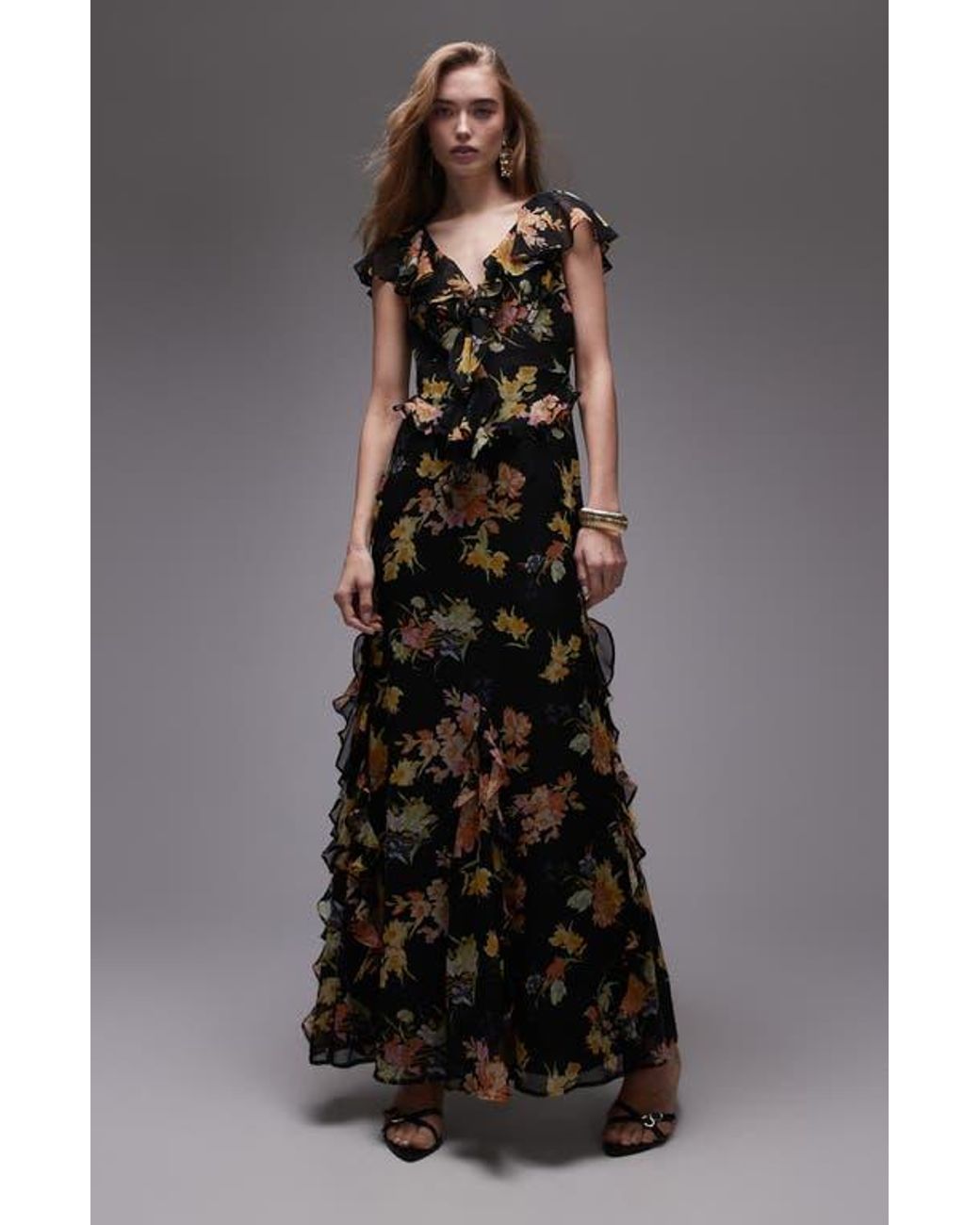 chinese dress ladies The Minerva ~ insane 70s Topshop black maxi dress  The Pansy Garden