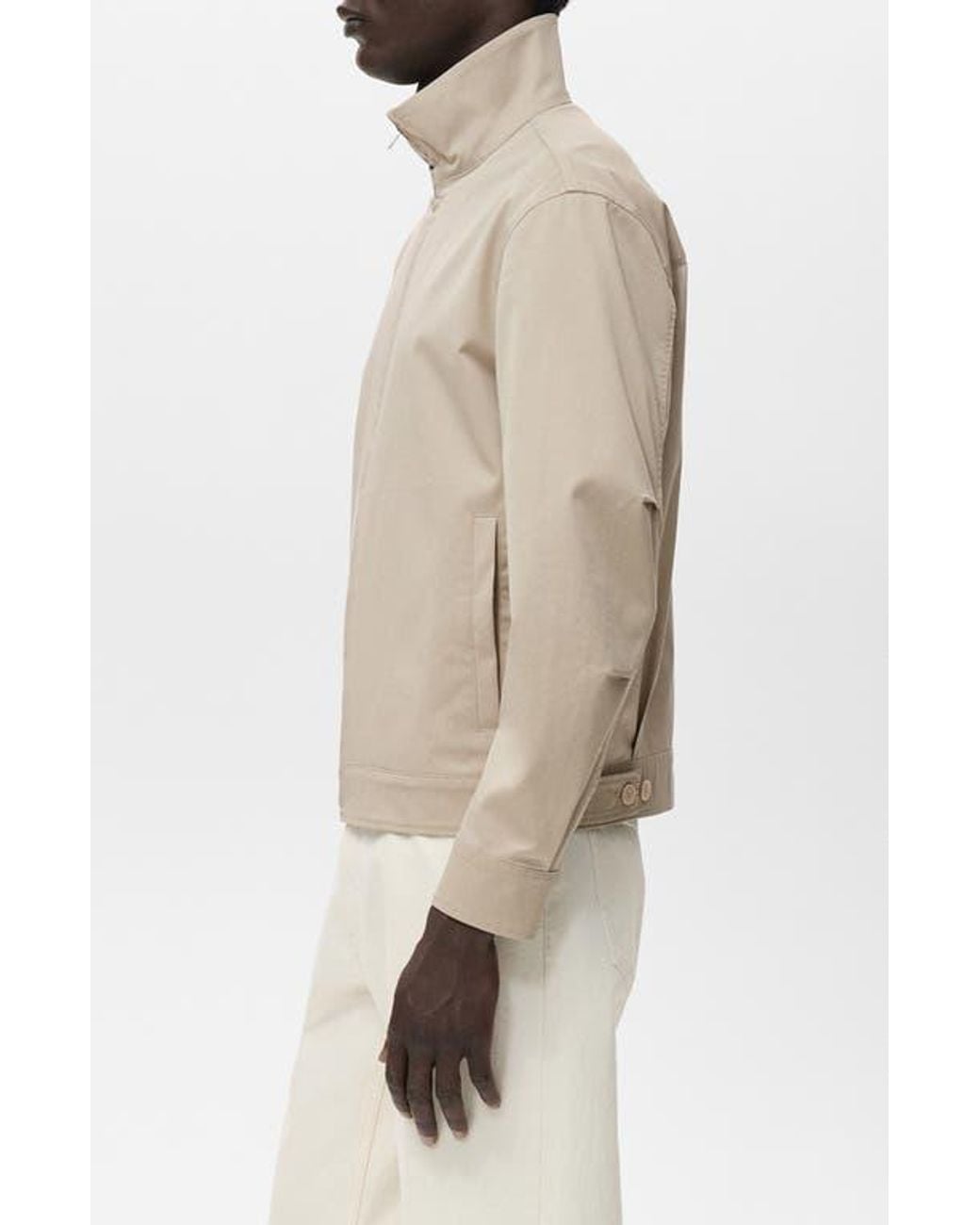 Mango Natural Stand Collar Zip Jacket for men