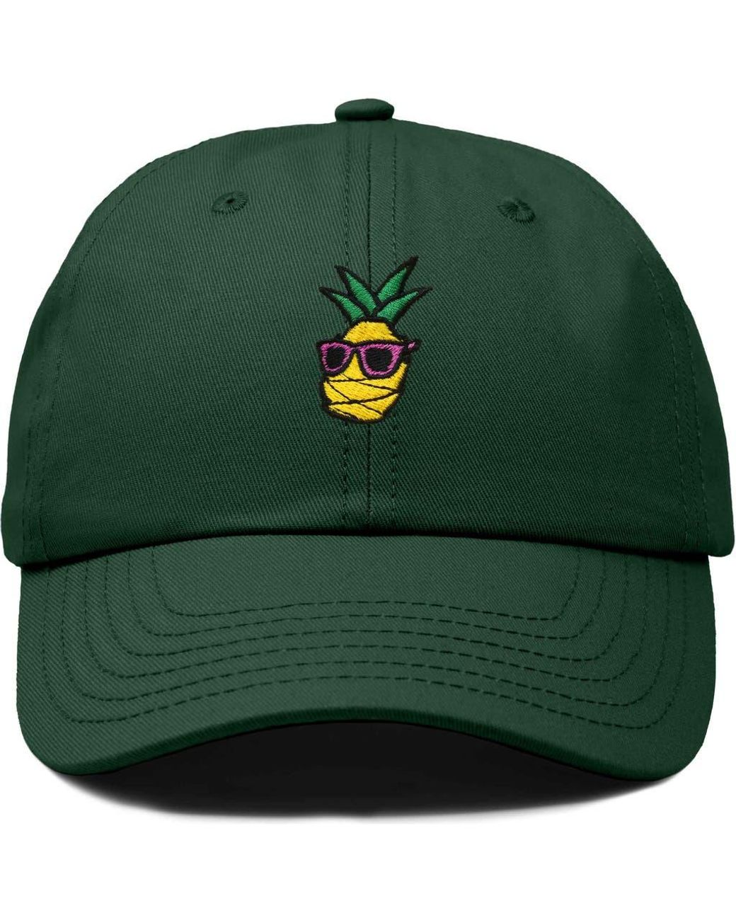 Alix Green Pineapple Embroidered Dad Hat for men