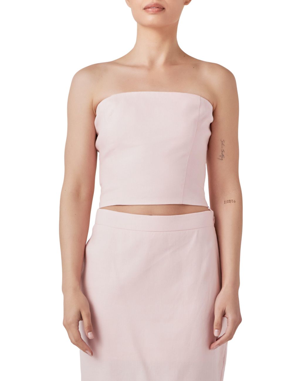 Endless Rose Pink Strapless Linen Top