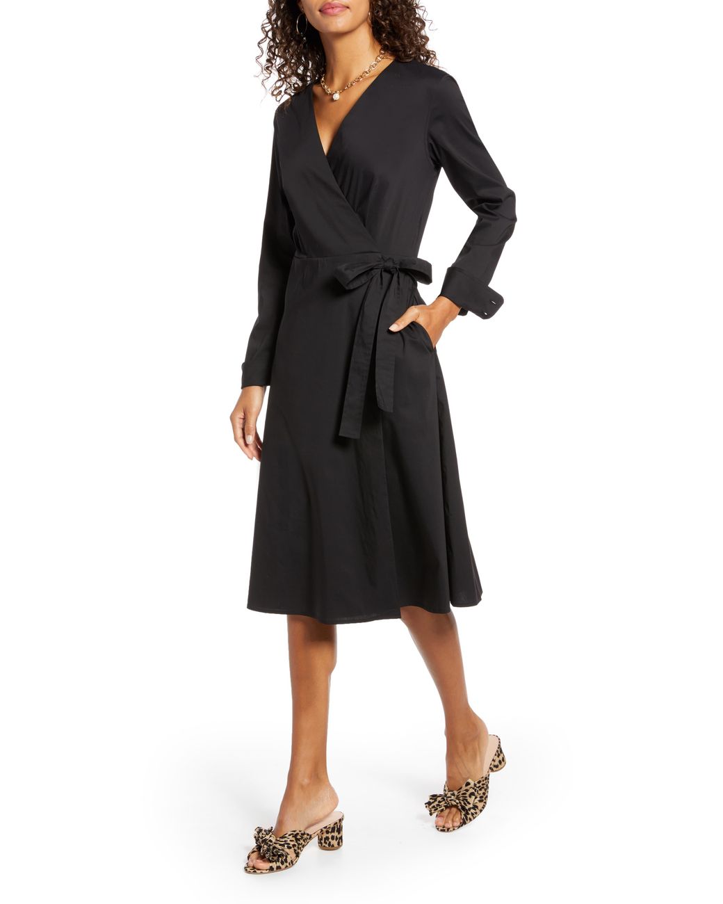 1901 poplin detail dress