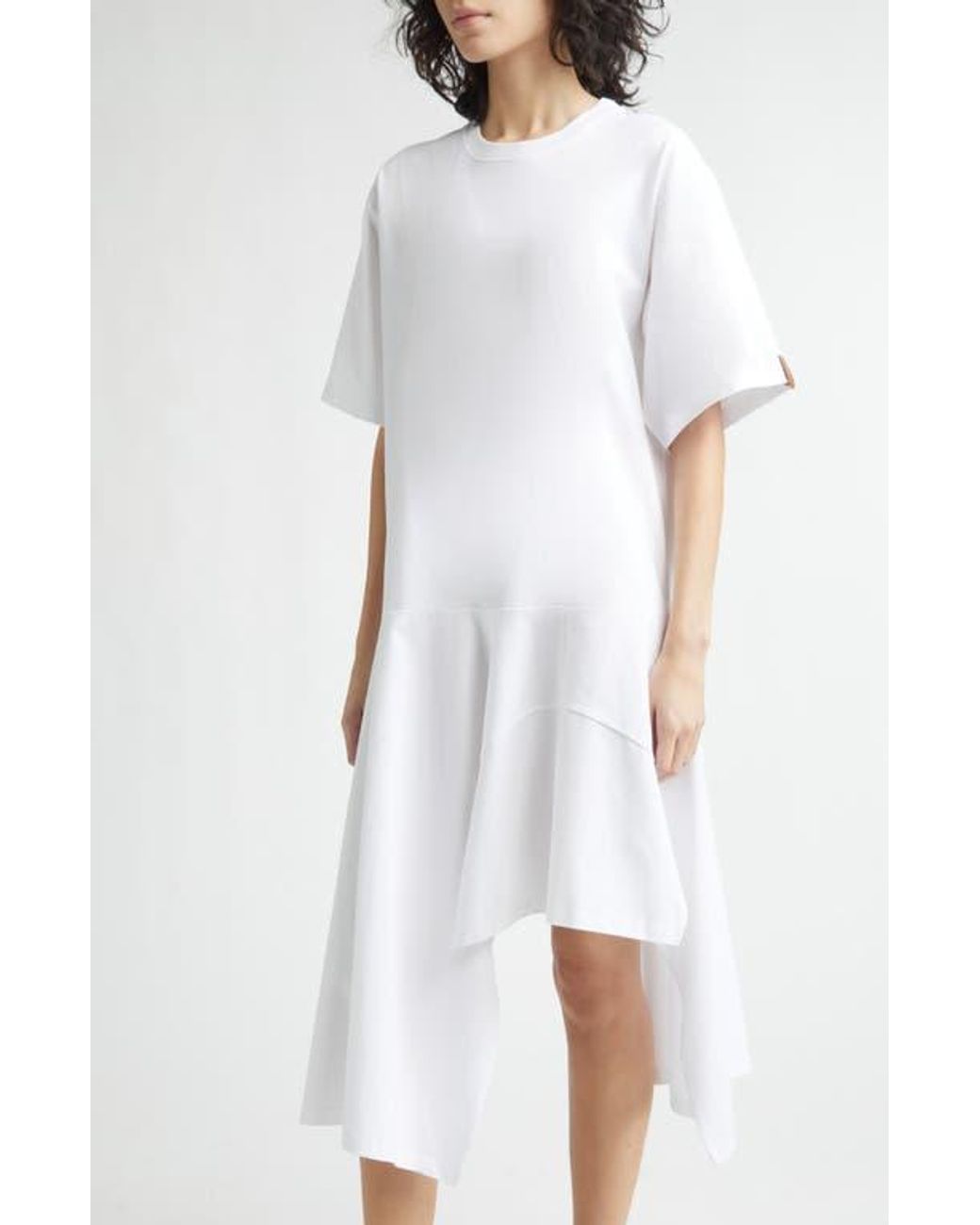 Stella McCartney White Deconstructed Organic Cotton T-Shirt Dress