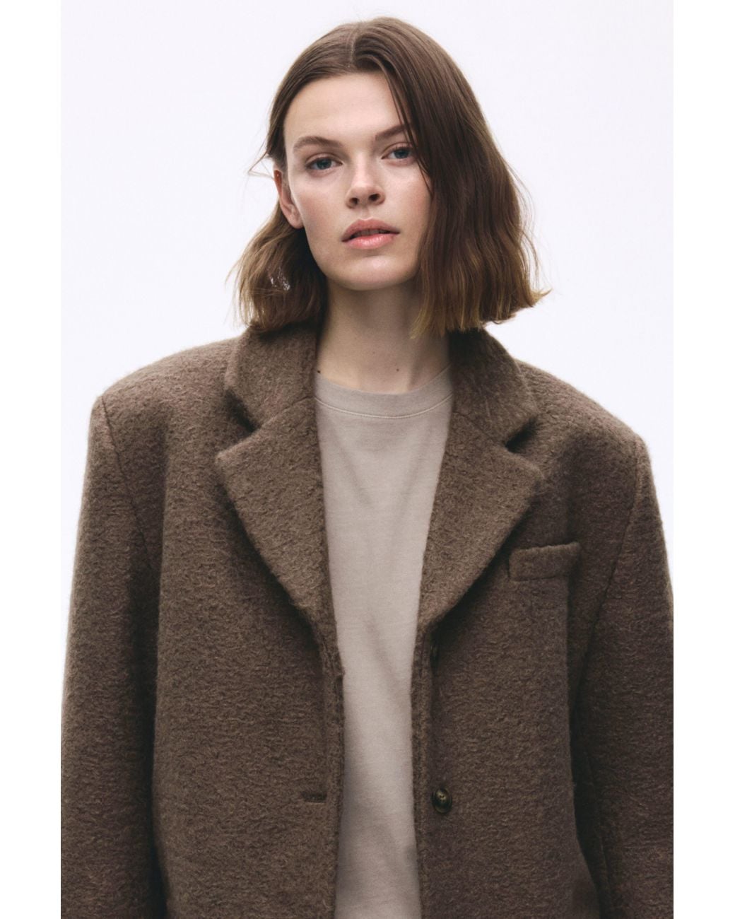 H&M Brown Single-Breasted Blazer