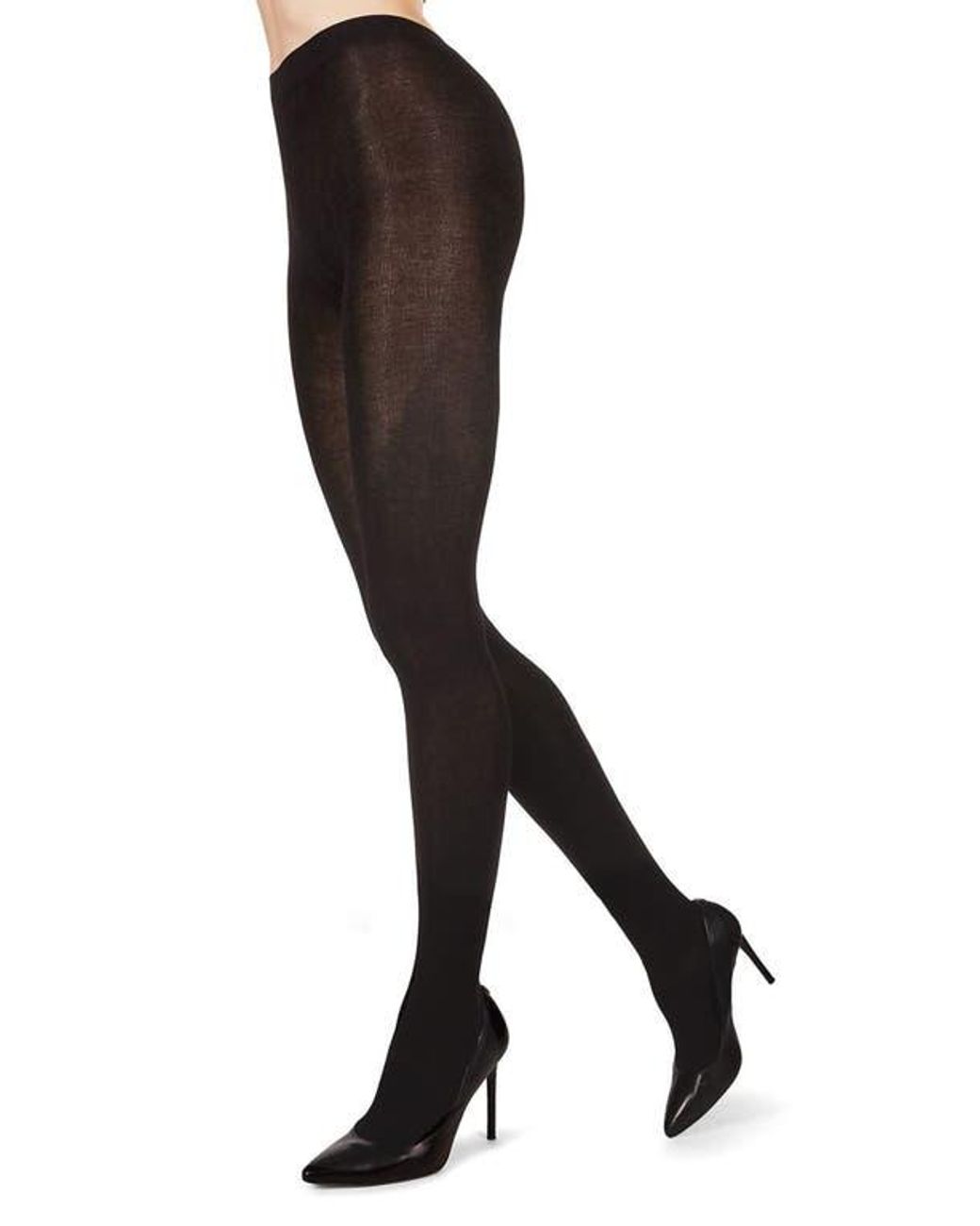Memoi Black Flat Knit Tights