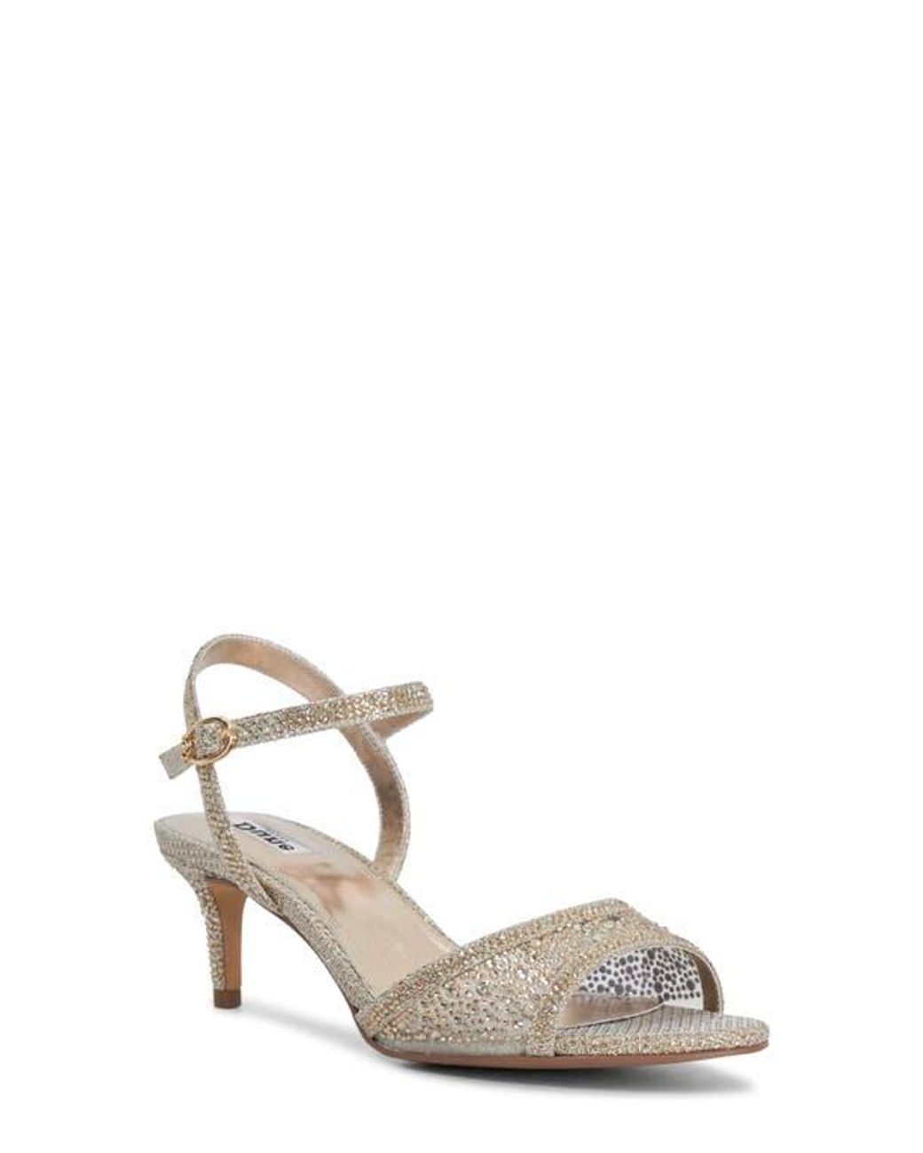 Dune White Manicure Ankle Strap Sandal