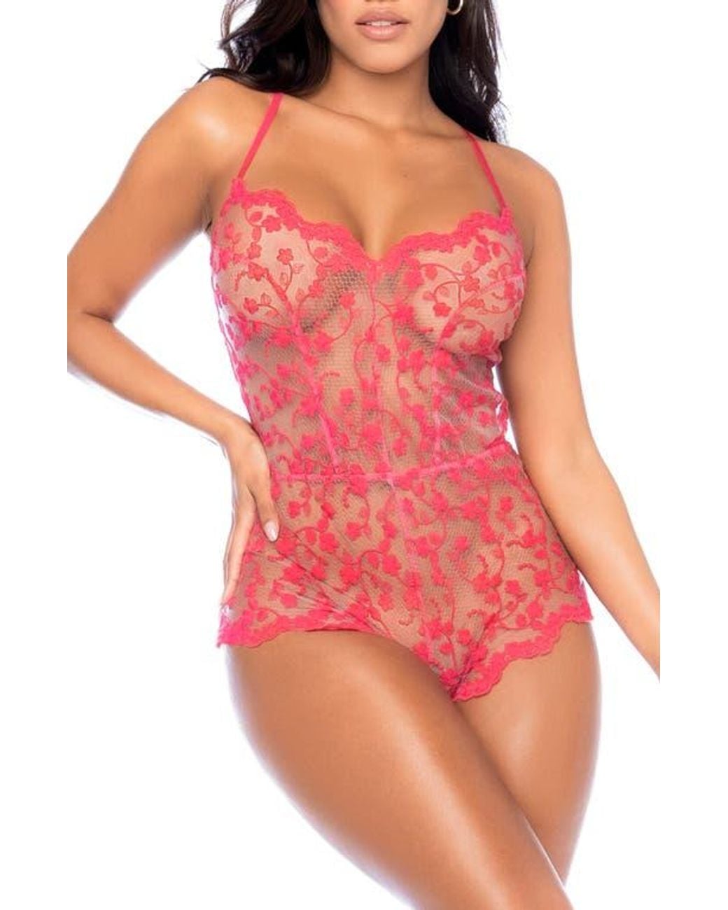 MAPALE Pink Lace Romper