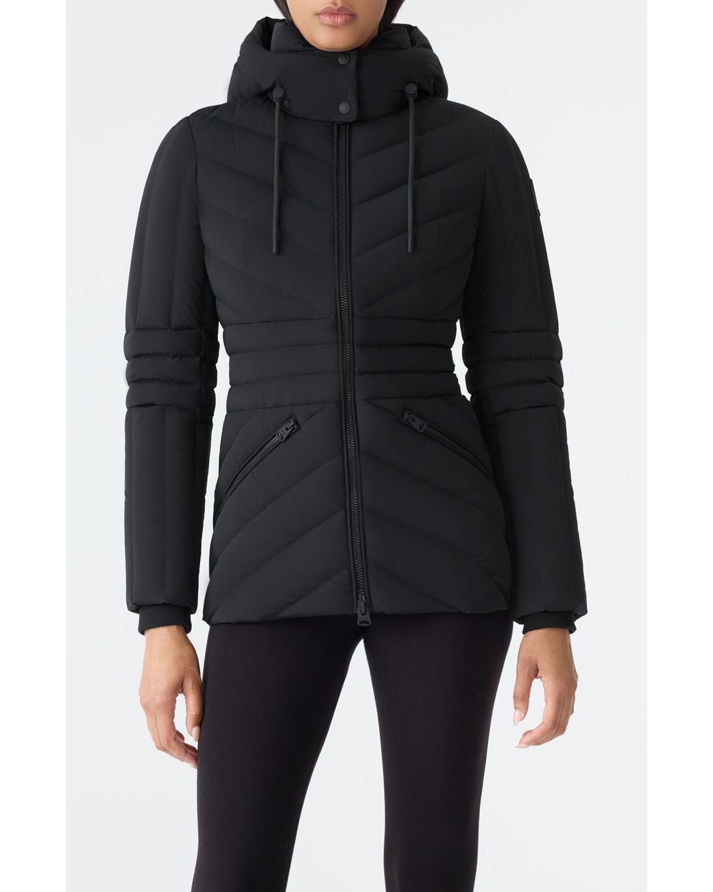 Mackage Black Nadia Hooded Quilted Down Jacket