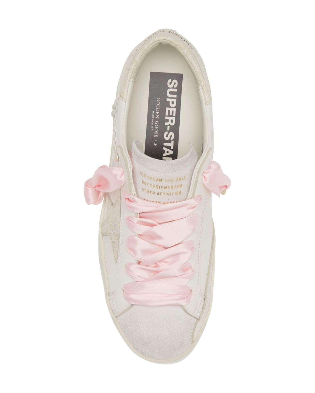 【関税&送料込】Golden Goose Deluxe Brand White Cotton Aligh Golden Goose - Hi Star leather low-top sneakers White - The